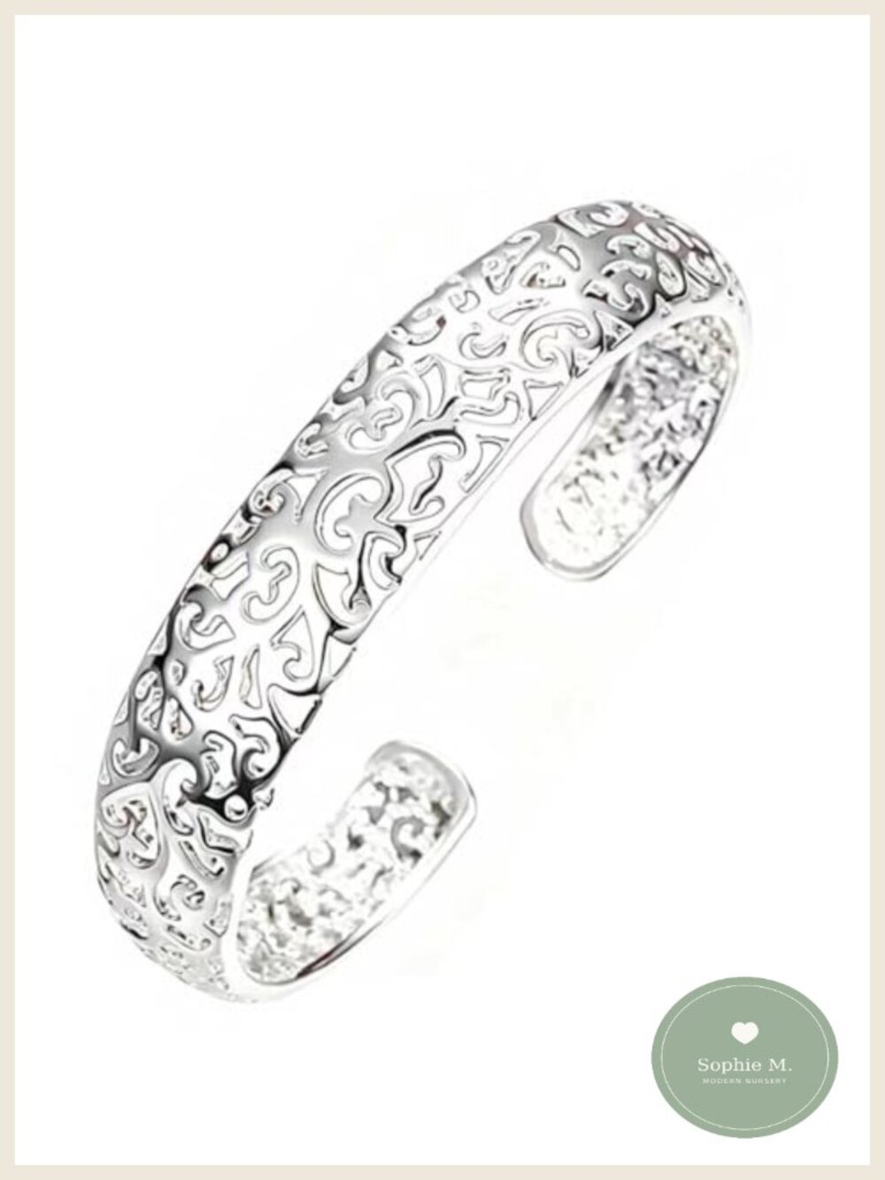 Italian Sterling Silver Stackable Cuff Bracelet for Women Open Bangle